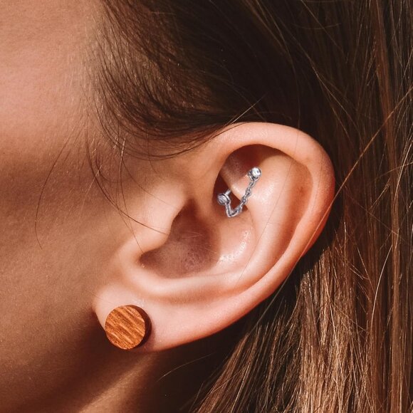 5 Pcs Vertical Labret Lip Piercing Jewelry Set in Stainless Steel with Cubic Zir - Picture 4 of 8